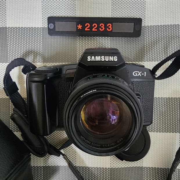 삼성캐녹스 GX-1 필름카메라 1.4 단렌즈 리모컨 케이스포함