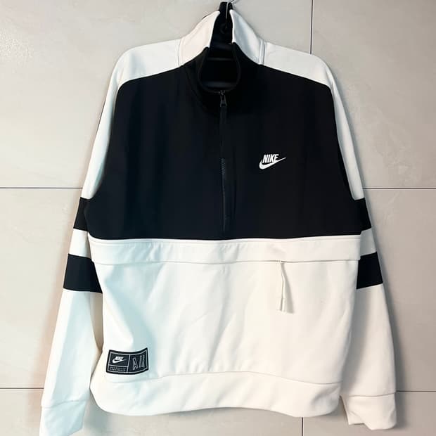 나이키 하프 져지 집업 흰.검 [M]