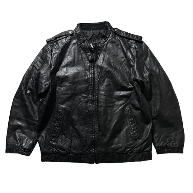 Hi Land 카우스킨 소가죽 레더 바이커 봄버 자켓