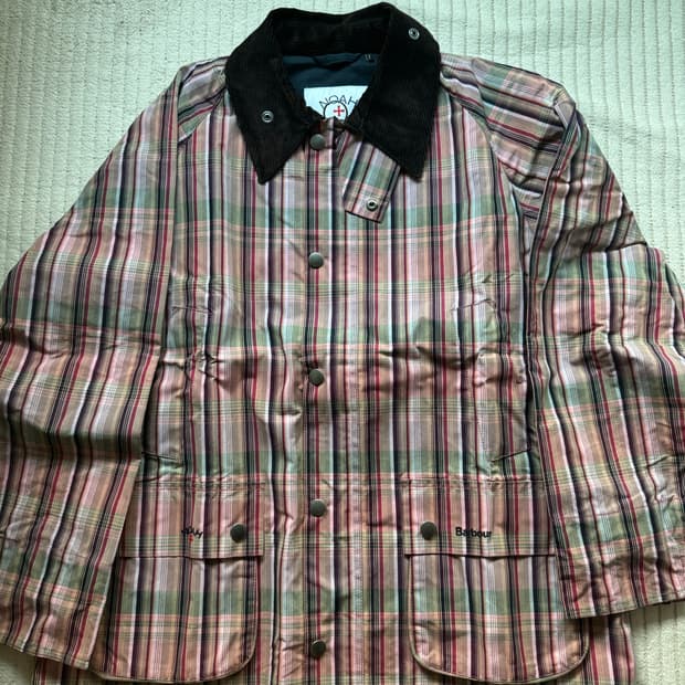 노아x바버 비데일 마드라스자켓 L 