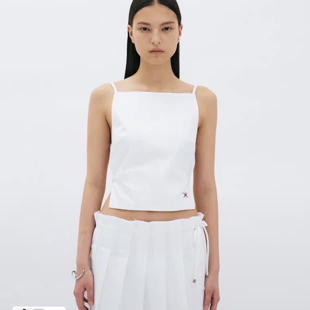 YUNSE 해치 스트링 탱크 탑 레이어드