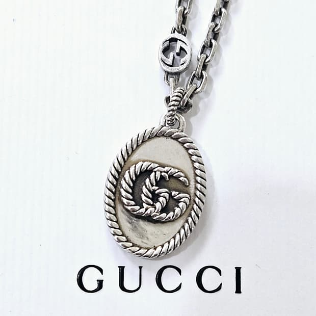 구찌 GG 마몬트 목걸이 실버 [정품/풀구성]