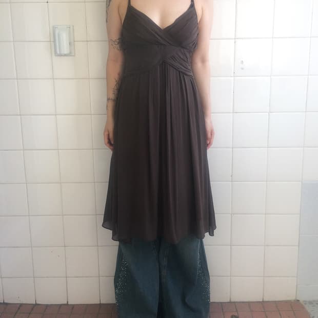 Shirring sleeveless onepiece