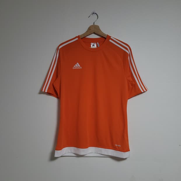 (L) ADIDAS 아디다스 삼선 오렌지 기능성 반팔 티셔츠