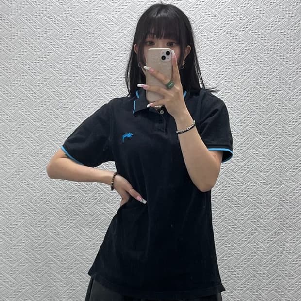 스투시 스테이시 오션블루 폴로 카라 반팔티 M C13826