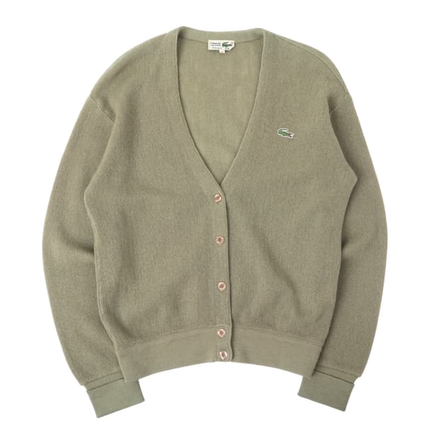 라코스테 카키 울 가디건