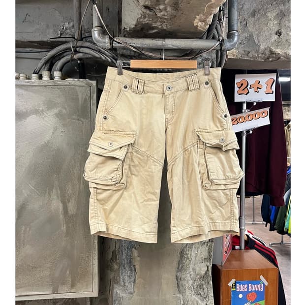 빈티지 카고 하프 팬츠 베이지 M #csz3555