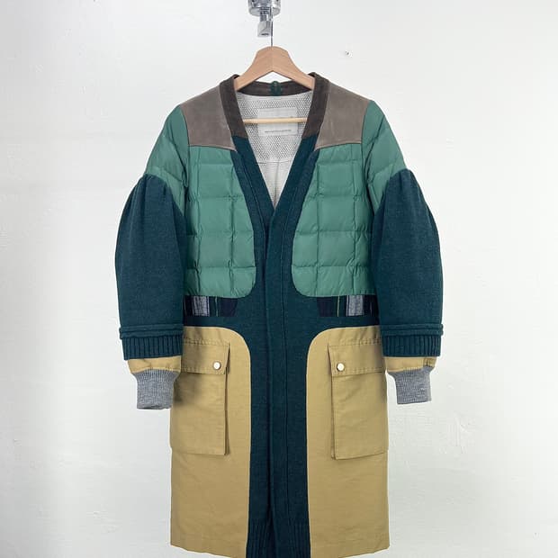 언더커버 08AW 언리얼 패치워크 도킹 다운 자켓