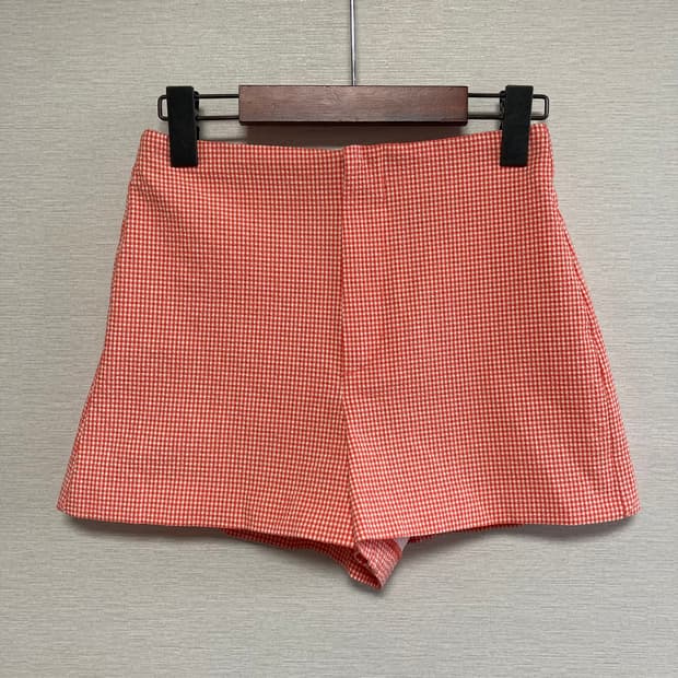 자라 오렌지 깅엄 체크 숏 팬츠 여성 반바지 24 0.00건 리뷰 50%