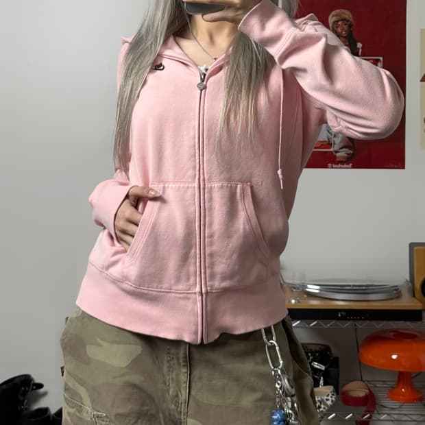 나이키 00s 베이비 핑크 후드집업