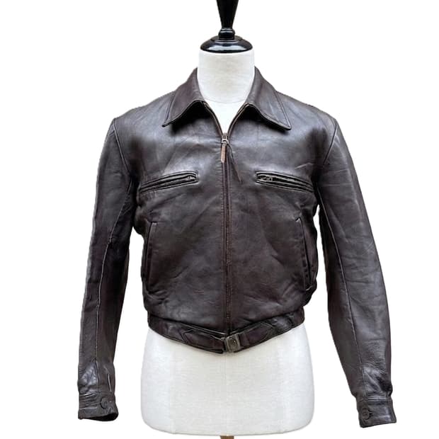 1940s French Cyclist Leather Jacket