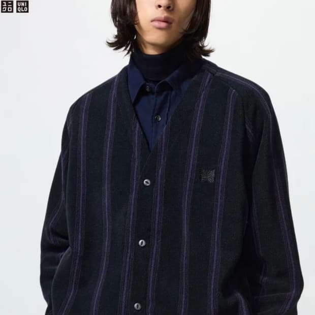 니들스 유니클로 가디건 스트라이프 xxl