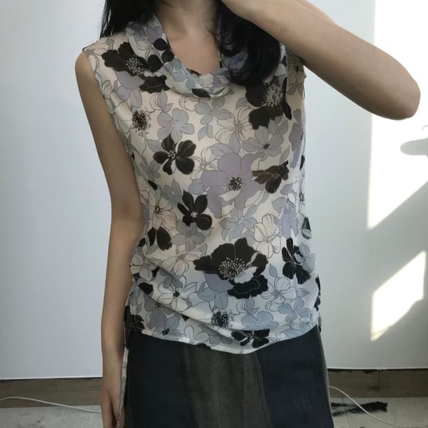 빈티지 터틀 플라워 탑