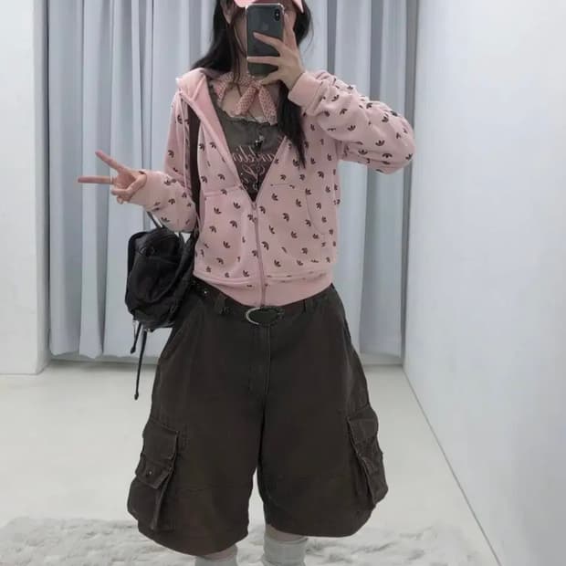 선가든파티 00s 핑크초코 아디다스 코디셋