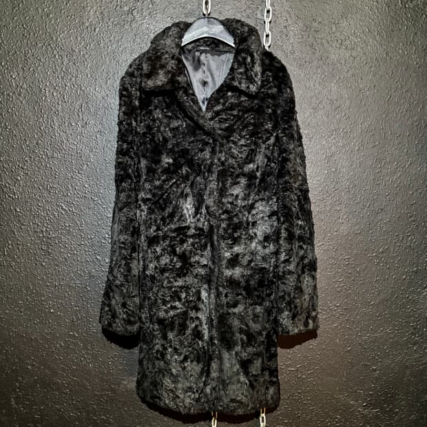 Comme Ça Ism – Black Faux Fur Long Coat 