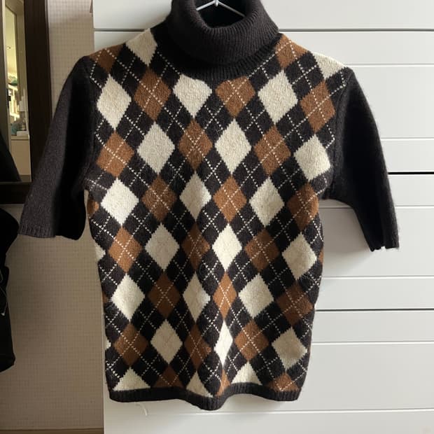 아가일 반팔 니트