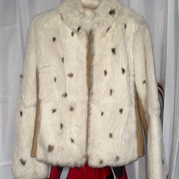 래빗퍼 양가죽 갸루 y2k 퍼자켓 