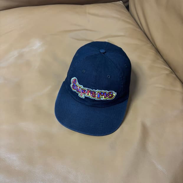 Supreme 슈프림 곤즈 워시드 블랙 6패널 볼캡 모자 (Black)