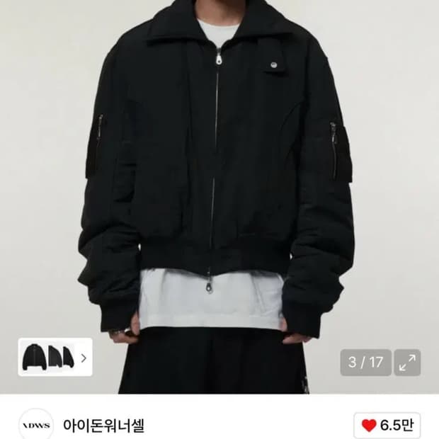 IDWS 아이돈워너셀 솔리드 하이넥 봄버 자켓 1사이즈