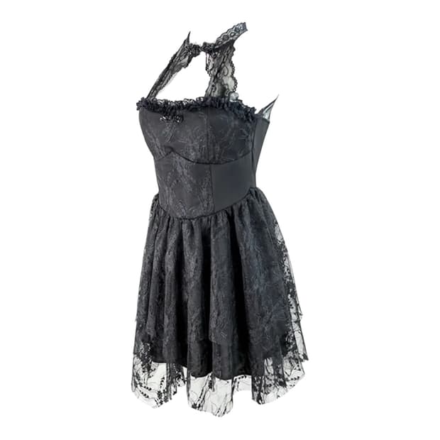 고딕 레이스 홀터넥 원피스 S사이즈