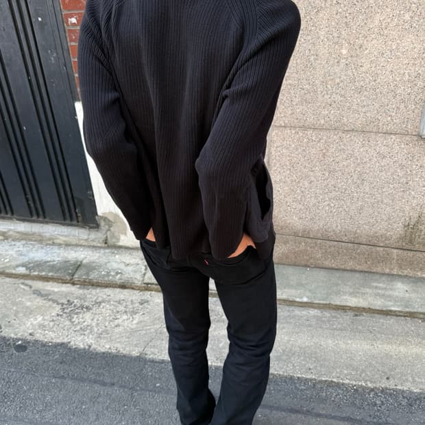 CK minimal knit-sweat zip-up