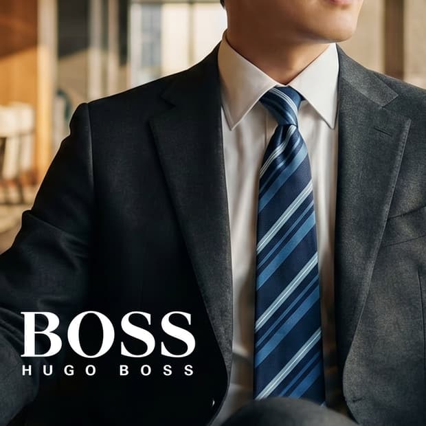 휴고보스 네이비 스트라이프 넥타이 9cm A+~A등급 E1457
