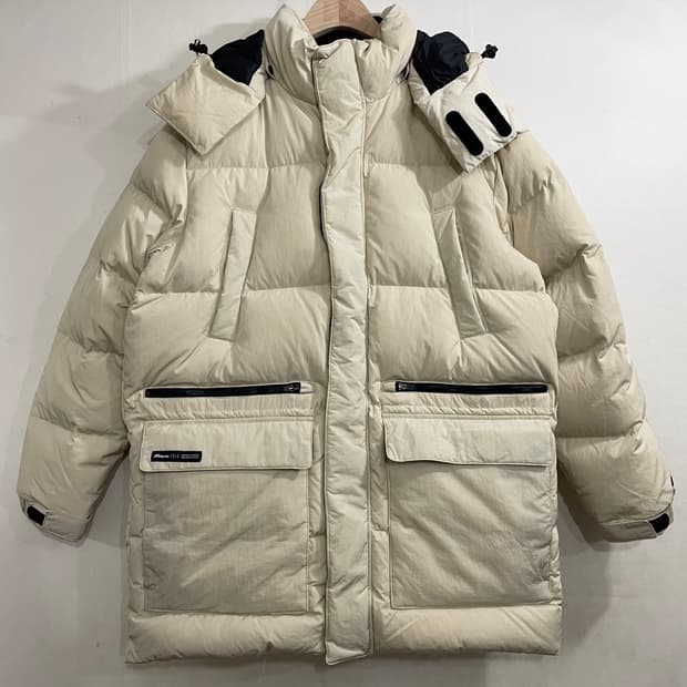 미즈노 MIZUNO 미드 덕다운 자켓 라이트베이지
