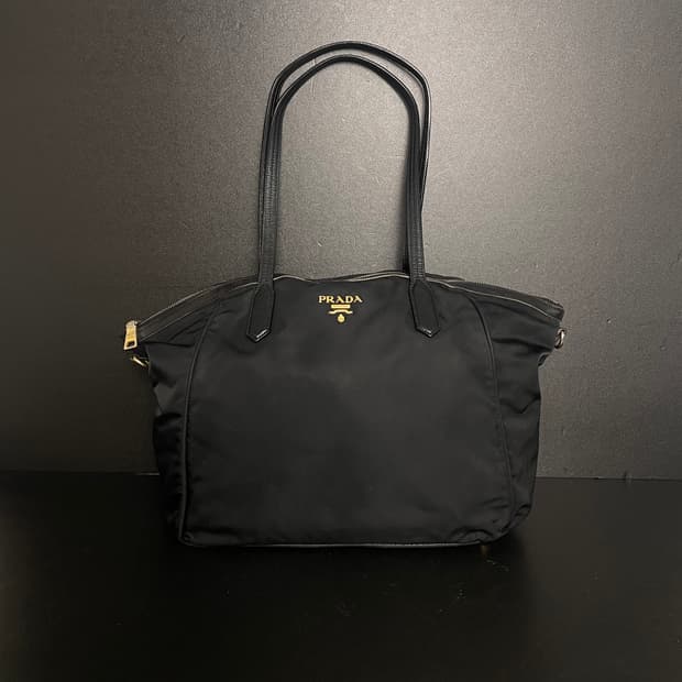 프라다 PRADA 나일론 가죽 쇼퍼 백