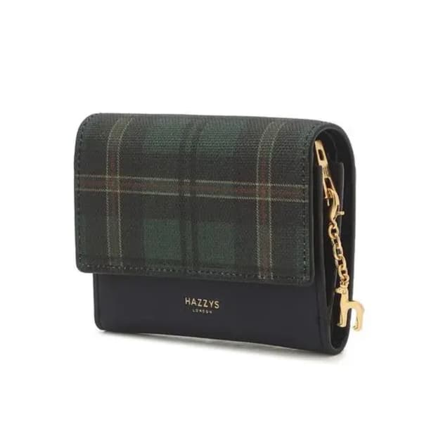 헤지스 체크 그린초록녹색 카드현금동전 여성 지갑 반지갑