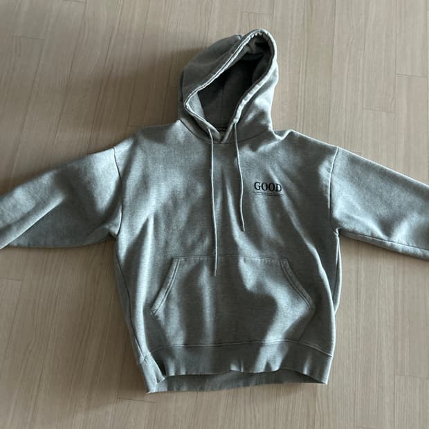 Good 곰 프린팅 회색 후드티