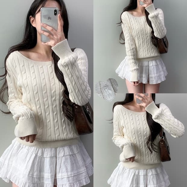 폴로 보트넥 니트