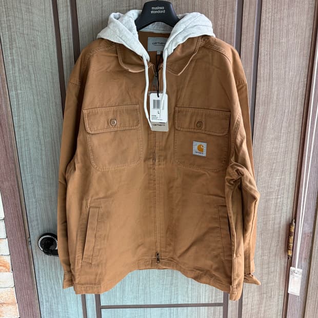 새상품(L) 칼하트WIP 파커 후드 셔츠자켓 헤밀톤브라운