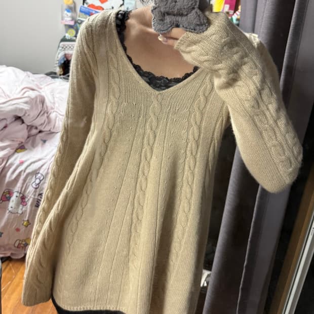 [M]빈티지 캐시미어 베이지 니트