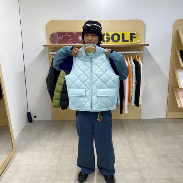 Golf wang 퀄팅 패딩 베스트