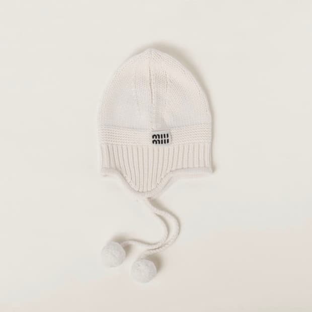 Miu Miu pompom detailed ear-flap beanie