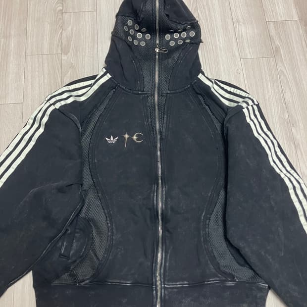 아디다스 떠그클럽 팀가이스트 스웨트 후드 집업 블랙