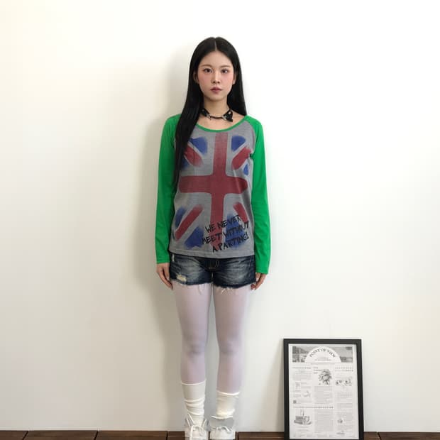 Jpn Y2k Union Jack Long Sleeve T