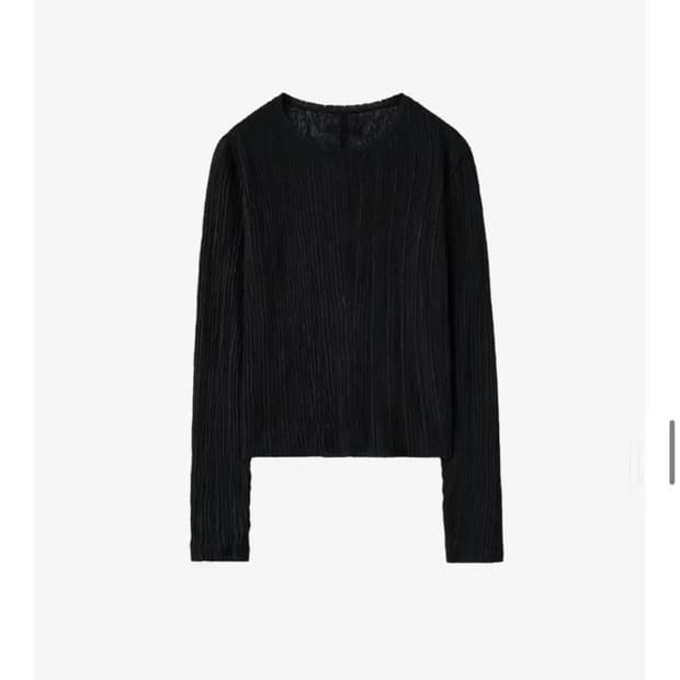 새상품 [인사일런스] 플리츠 롱슬리브 탑 블랙