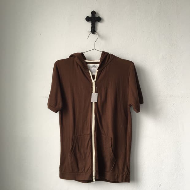 Brown hood zip up