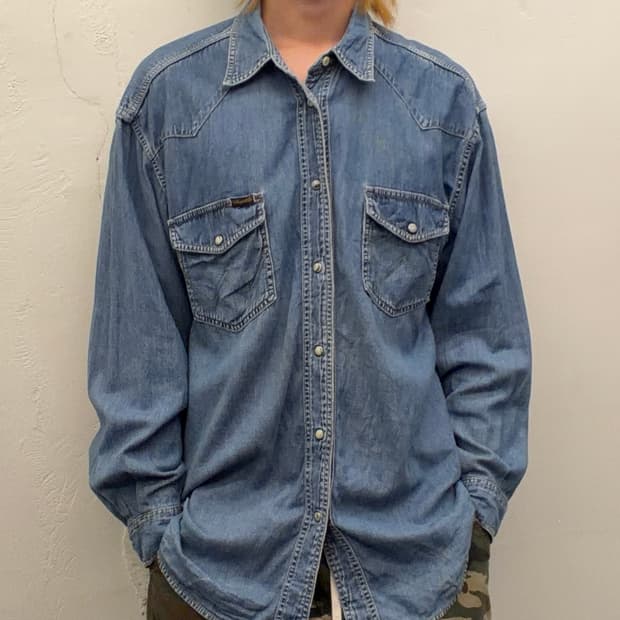 90’s wrangler western denim shirts
