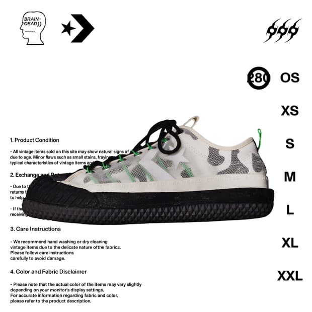 컨버스 x 브레인 데드 보시 부츠 로우 280사이즈