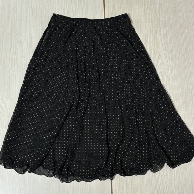 땡땡이 도트 빈티지 레이어드 스커트