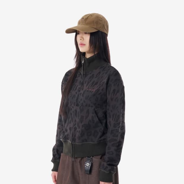 Leopard Logo Track Jacket (Black)