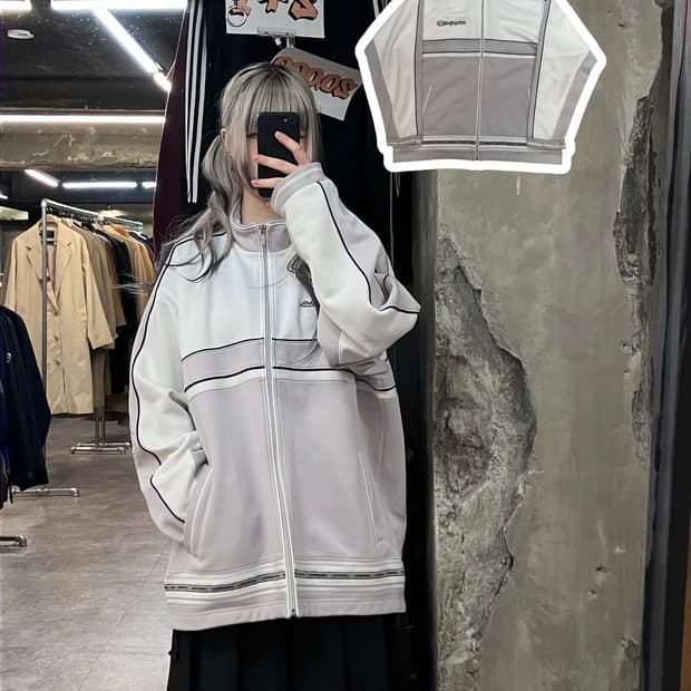 챔피온 빈티지 트랙탑 져지 라이트그레이 #csz3631