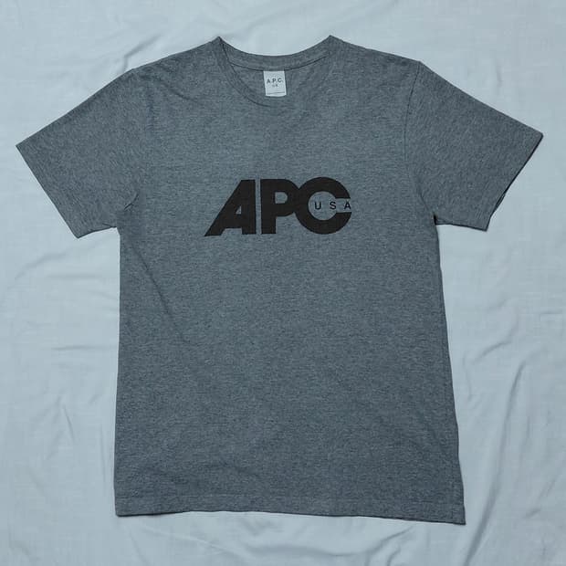 A.P.C. U.S. 로고 반팔 티셔츠 (멜란지 그레이 / S)