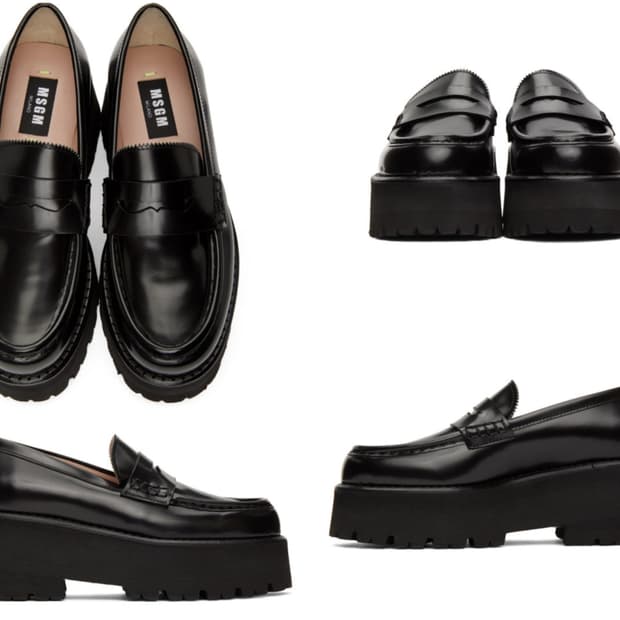 MSGM 엠에스지엠 여성 35 플랫폼 통굽 로퍼 신발 구두 블랙
