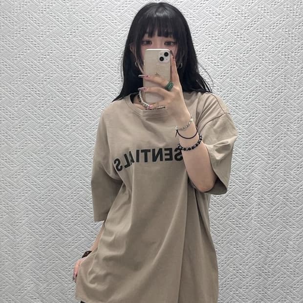 피어 오브 갓 에센셜 빈티지 오버핏 오트밀 반팔티 XL C12050