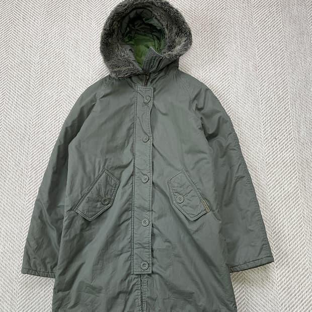 캘빈클라인 퍼 트리밍 후드 파카