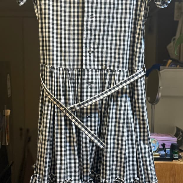 Comme des garcons girl 깅엄체크 원피스 M