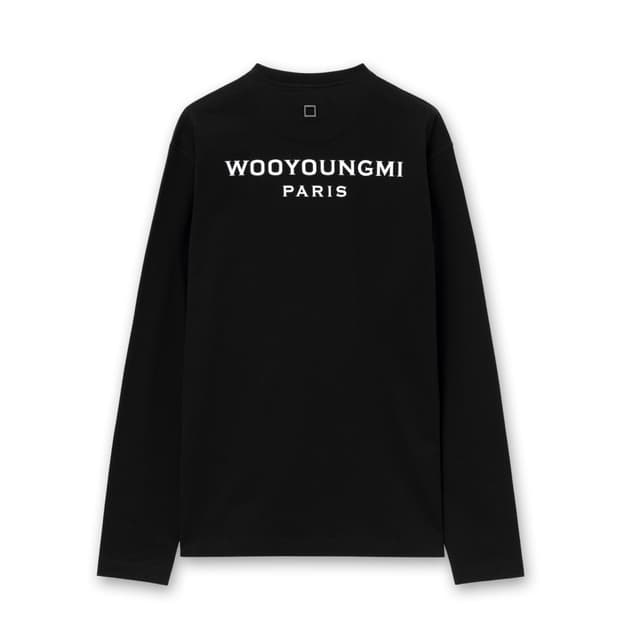 우영미 블랙 백로고 롱슬리브 티셔츠